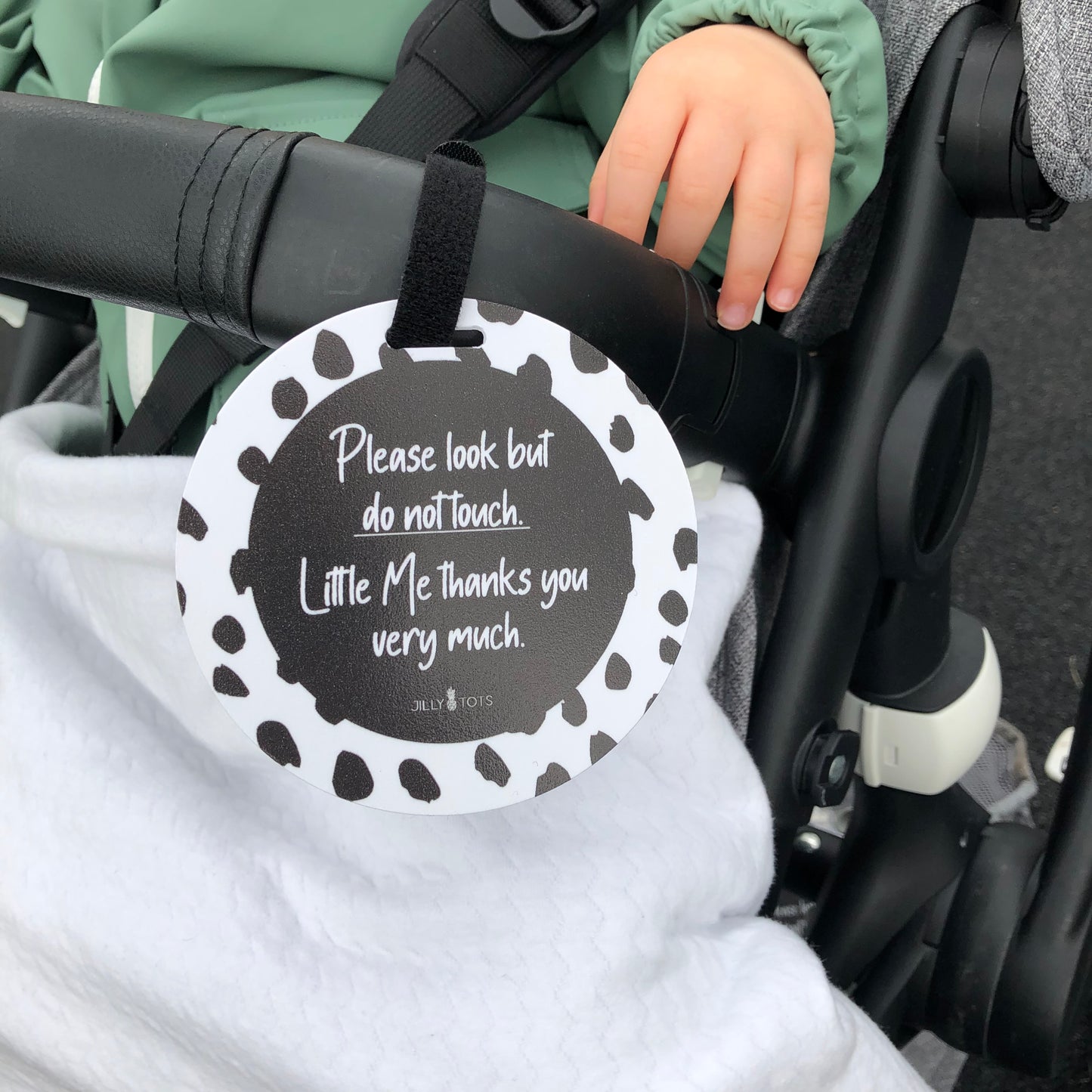 Pram Tag | Please Don't Touch Baby Sign | Germ Tag | Dalmatian