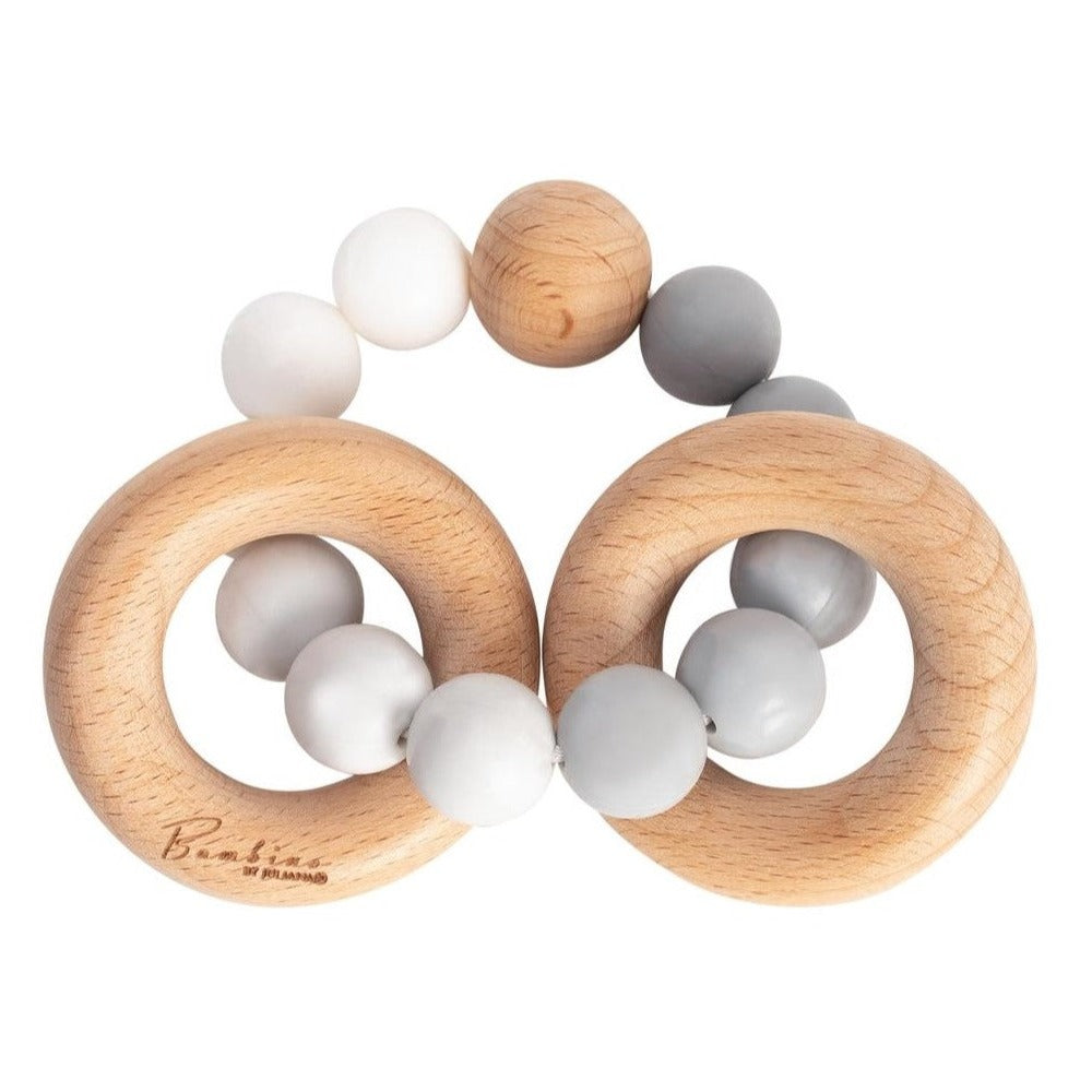 Wood & Silicone Teething Rings - Grey