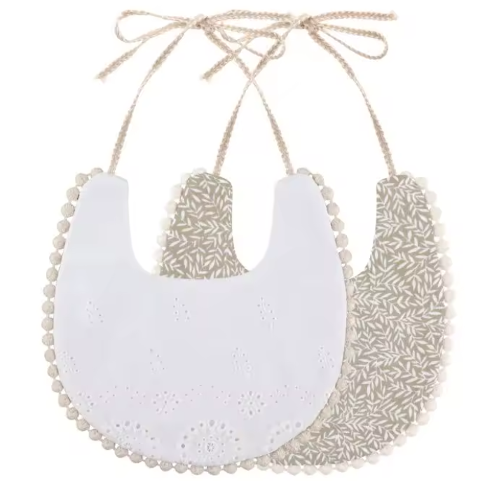 Vintage Style Bib - Leaf Print