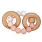 Wood & Silicone Teething Rings - Pink