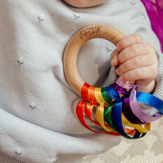 Rainbow and Black & White Ribbon Ring Combo | UKCA Tested