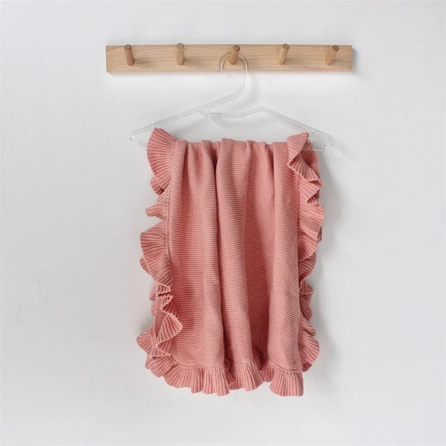 Ruffle Edge Blanket | Pink