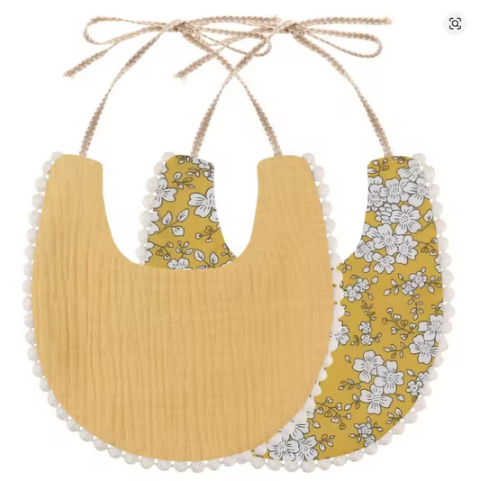 Vintage Style Bib - Yellow Flower