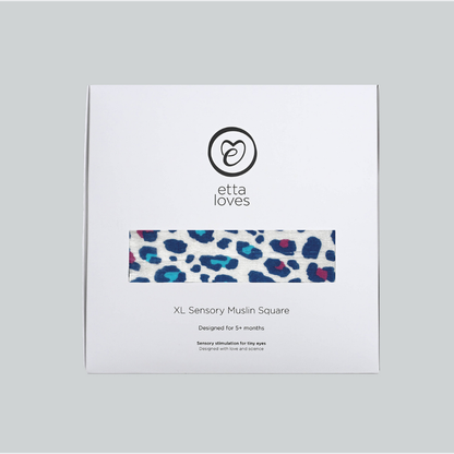Etta Loves | XL Blue Leopard Muslin