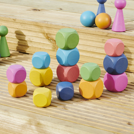 Rainbow Wooden Cube