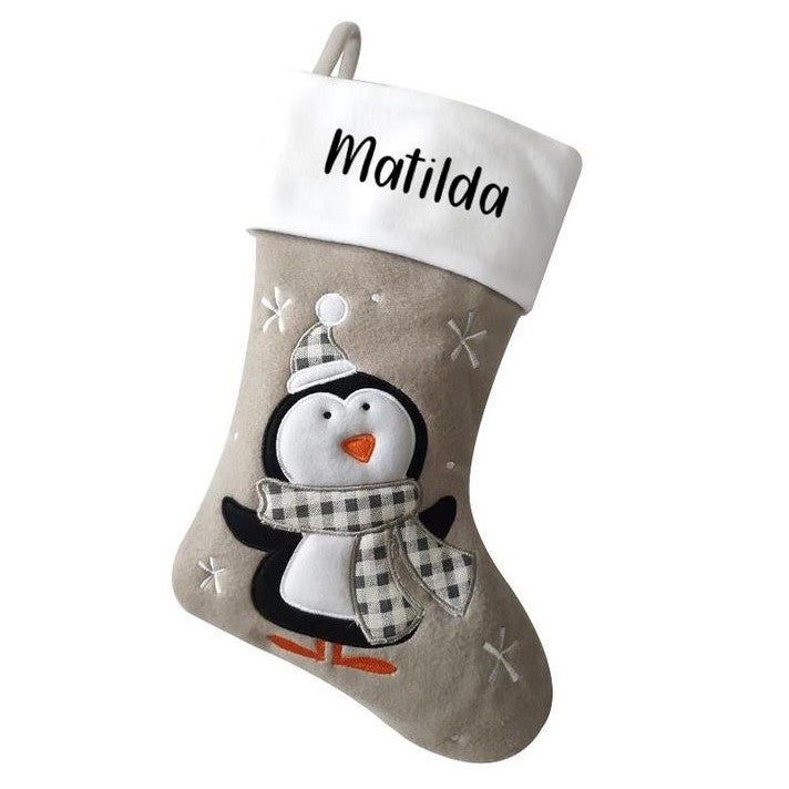 Personalised White Top Christmas Stocking