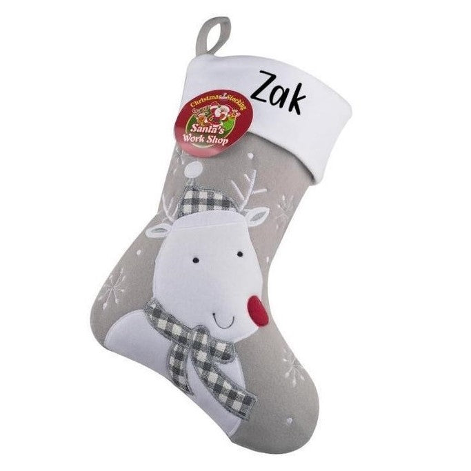 Personalised White Top Christmas Stocking