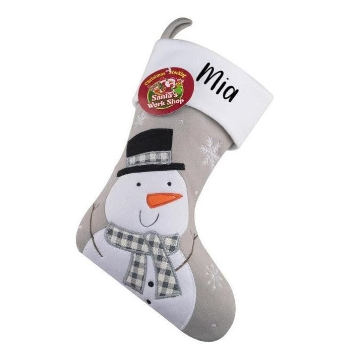 Personalised White Top Christmas Stocking