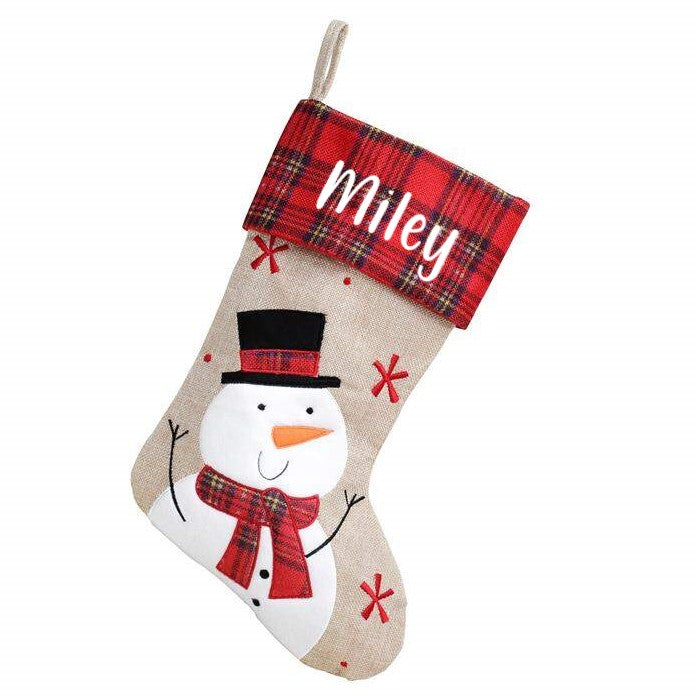 Personalised Tartan Hessian Christmas Stocking