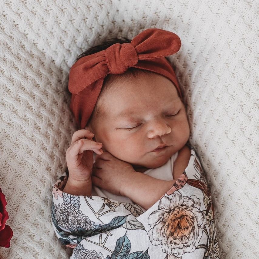 Floral baby wrap and hot sale headband