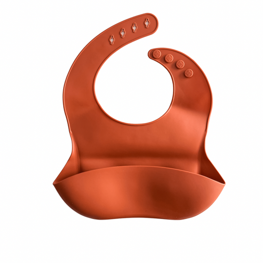 Silicone Feeding Bib | Rust