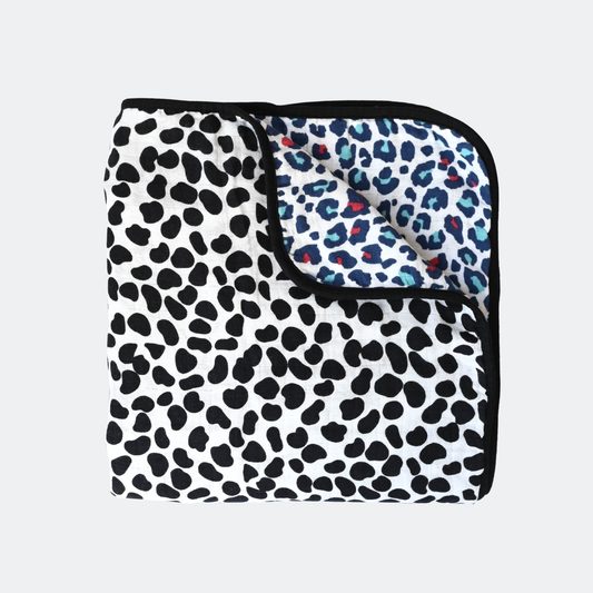 Etta Loves | Reversible Animal Print Blanket | Newborn to 4 months / 5+ months