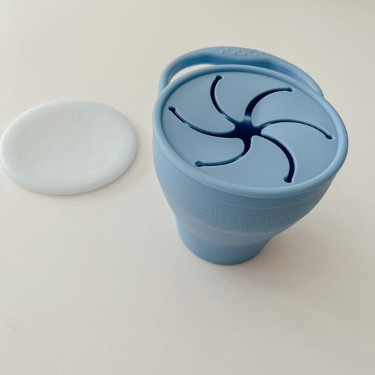 Snack Cup | Collapsible Snack Pot | Bright Blue