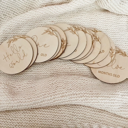 Wooden Milestone Disc Set