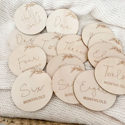 Wooden Milestone Disc Set