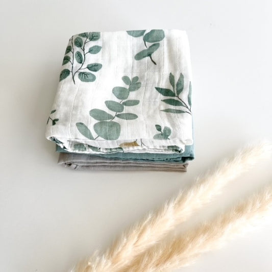 Set of 3 Muslins - Eucalyptus