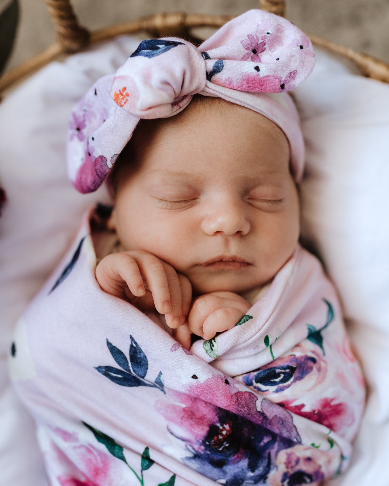 Floral Kiss | Baby Jersey Wrap & Topknot Set