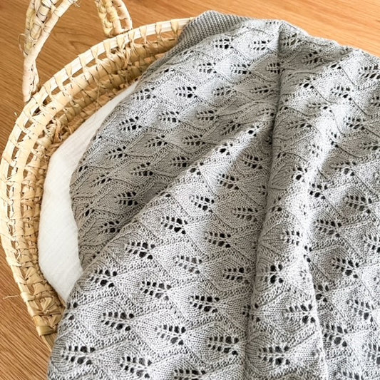 Knitted Cotton Blanket | Grey