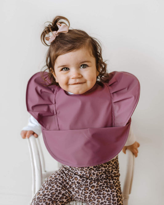 Mauve Frill | Snuggle Hunny Feeding Bib