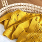 Knitted Cotton Blanket | Mustard