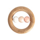 Wood & Silicone Teething Ring - Pink