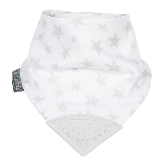 Teething Bib | Silver Stars Print