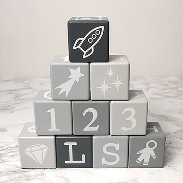 Space & Beyond Wooden Play, Build & Stack Blocks