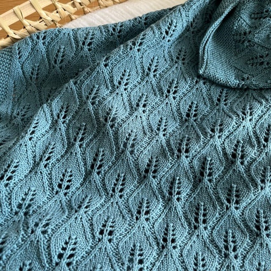 Knitted Cotton Blanket | Teal