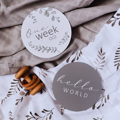 Wild Fern & Grey Milestone Cards