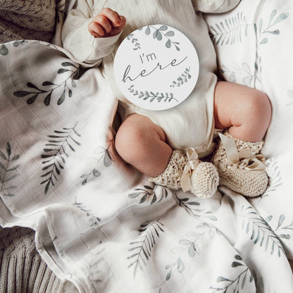 Wild Fern & Grey Milestone Cards