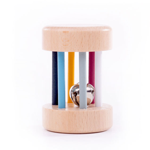 Paper Roll Rattle Wooden Roll Rattle - FSC 100% – Out The Box Baby Gifts
